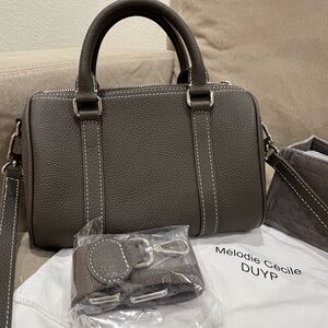 Gray Leather Boston Bqg